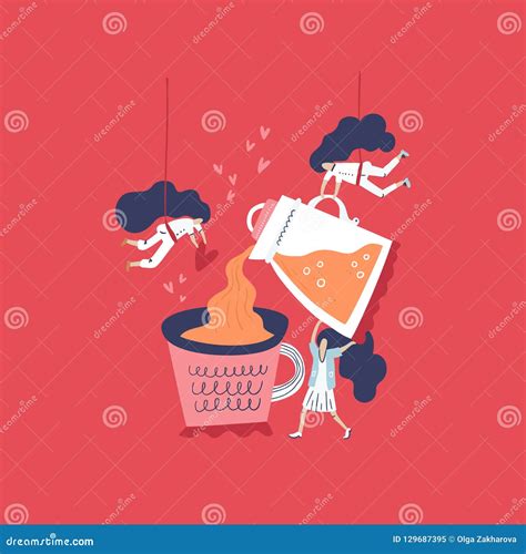 Giant coffee cup stock vector. Illustration of giant - 129687395