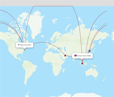 All Flight Routes From New York To Phnom Penh JFK To PNH Flight Routes