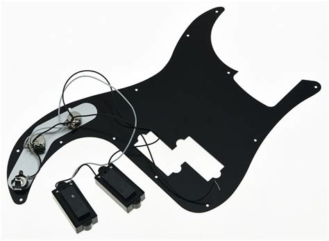 Black 3 Ply Pre-wired Loaded P Bass Pickguard for Fender Precision Bass ...