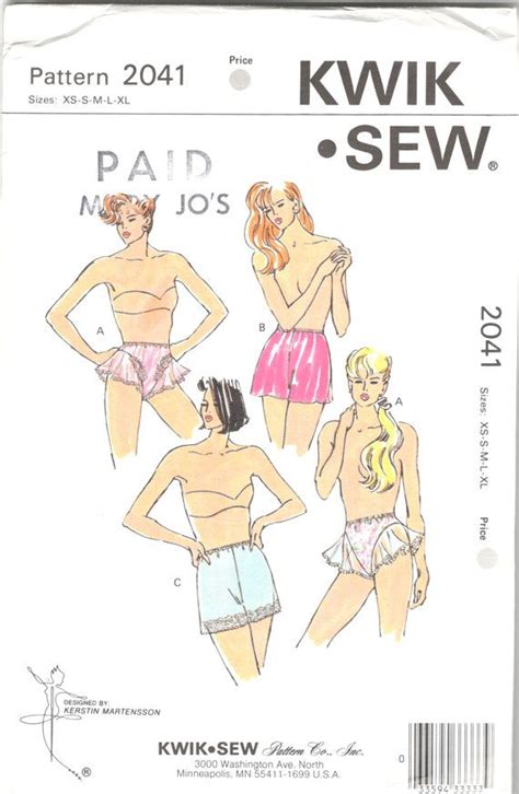 Stylish And Comfortable Misses Panties Kwik Sew 2041