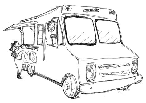 Food Truck Drawing at PaintingValley.com | Explore collection of Food ...