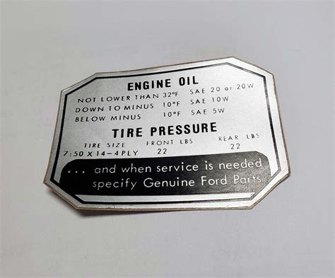 Ddf Decal Engine Oil And Tire Pressure Larry S Thunderbird