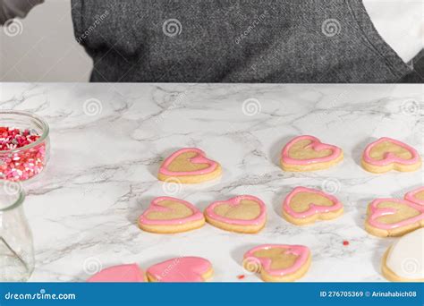 Heart-shaped Sugar Cookies with Royal Icing Stock Image - Image of ...