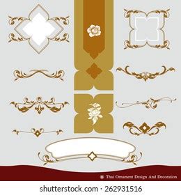 Vector Set Thai Ornament Design Decoration Stock Vector Royalty Free