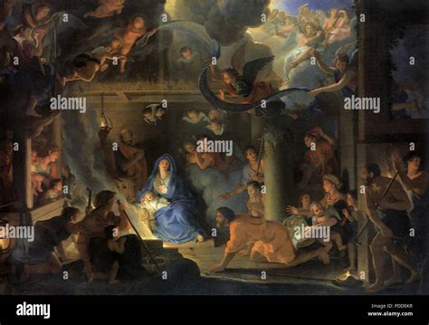 Adoration Of Shepherds Le Brun Charles Stock Photo Alamy