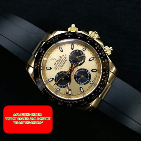 Jual New Arrival Jam Pria Rolex Daytona Rubber Metic Garansni 1th