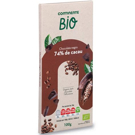 Tablete De Chocolate Negro 74 Continente Bio Emb 100 Gr