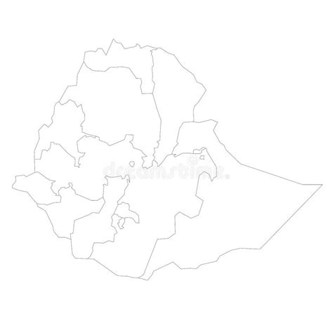 Ethiopia Political Map Of Administrative Divisions Stock Illustration