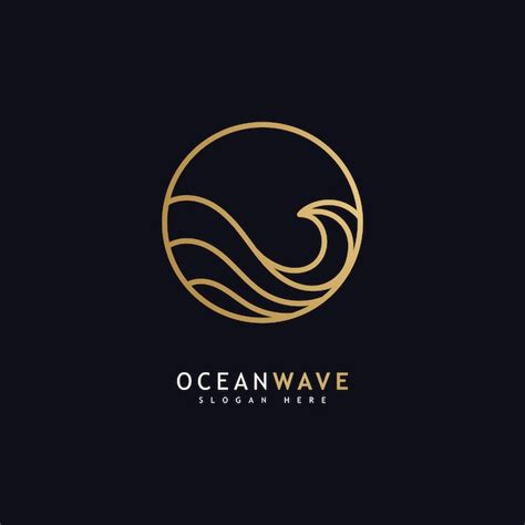 Vetor De Modelo De Logotipo De Ondas Do Mar Vetor Premium