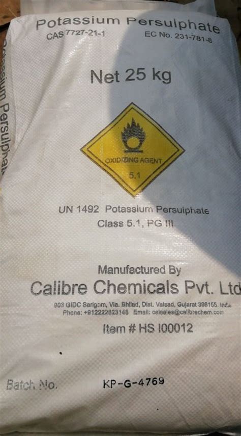 Potassium Persulfate 25kg Bag At ₹ 185kilogram In Mumbai Id