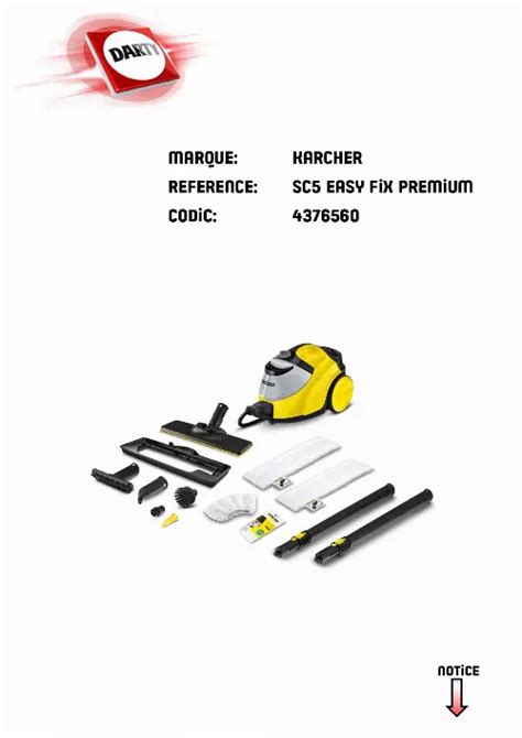 Notice nettoyeur vapeur KARCHER SC5 EASY FIX Trouver une solution à un