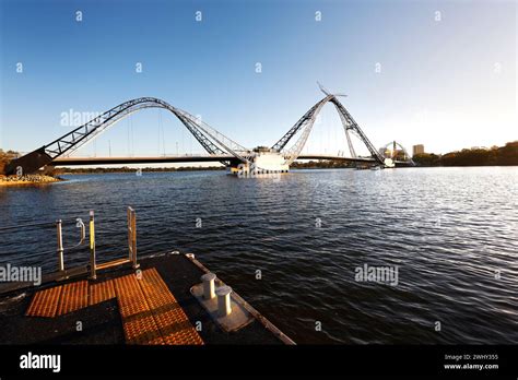 Matagarup Pedestrian Bridge Burswood Perth Western Australia Stock