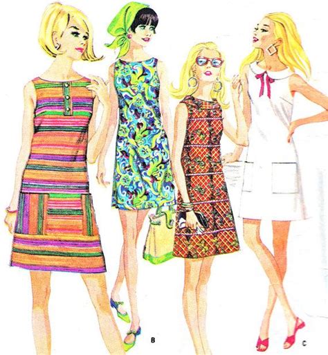 1960s Dress Pattern Mccalls 8744 Mod Sleeveless A Line Dress Etsy