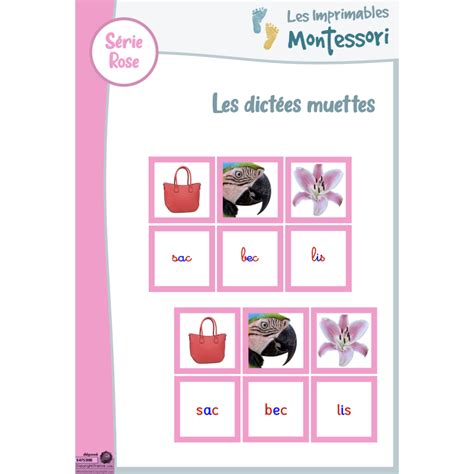 Série Rose Montessori Le Pack De Lecture Script