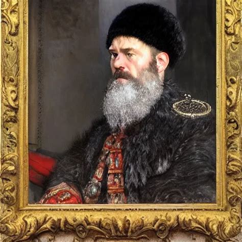 Portrait Of Tsar In Fur Hat Ivan The Terrible Stable Diffusion Openart