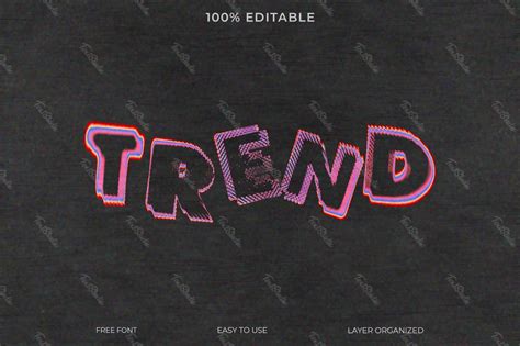 Style De Police Trend Effet De Texte Fichier PSD Photoshop PREMIUM