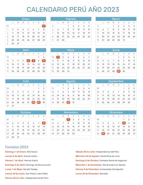 Calendario Peruano Con Feriados Image To U