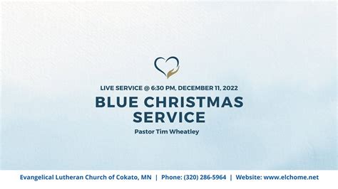 December 11 2022 Evangelical Lutheran Church Of Cokato Mn Blue