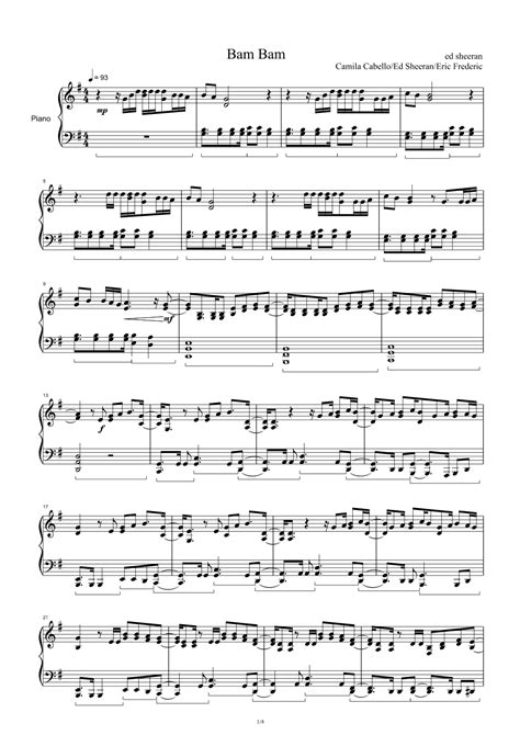 Bam Bam Arr Camila Cabello Feat Ed Sheeran By Camila Cabello Feat Ed Sheeran Sheet Music