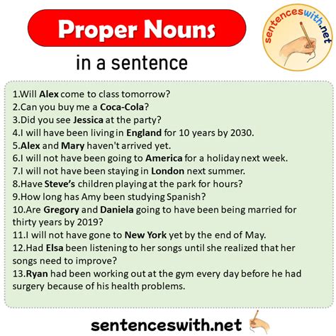 Proper Nouns in a Sentence, Sentences of Proper Nouns in English - SentencesWith.Net