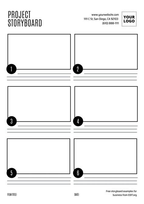 Storyboard Templates Free Custom Storyboards