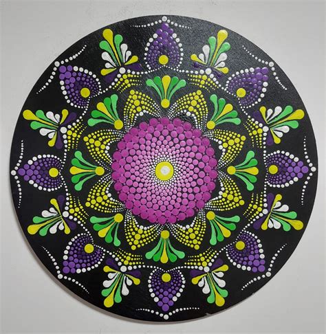 Mandala Em Pontilhismo Cor Lil S Roxo Loja Artesanias Eunice