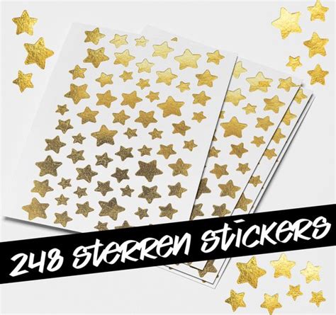 Gouden Sterren Stickers 248 Sterrenstickers Goud 4 Stickervellen