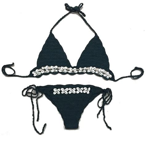 Women Handmade Woven Sexy Bikini Sets Knitted One Size Swimsuit