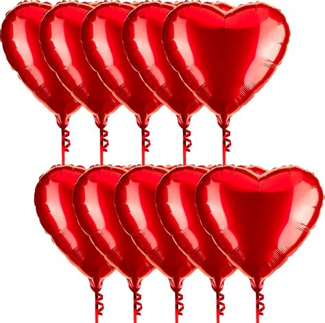 Amazon Pcs Red Heart Balloons Heart Shape Foil Mylar Balloons