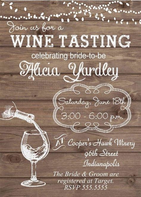 Digital Wooden Chalkboard Wine Tasting Bridal Shower Or Etsy Wine Bridal Shower Invitations