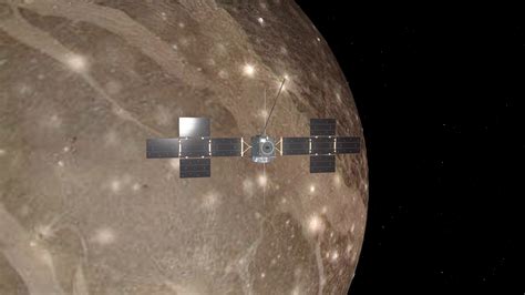 ESA Juice Flyby Of Ganymede Artists Impression