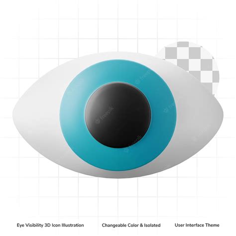 Premium Psd Eye Visibility Symbol User Interface Theme 3d Icon