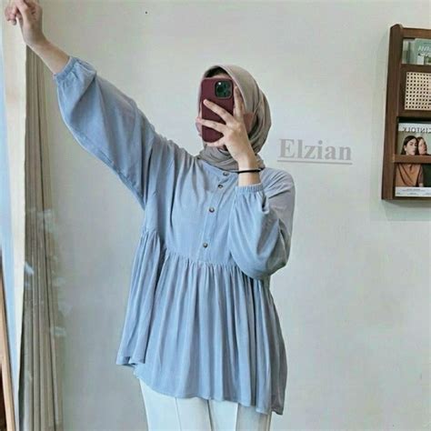 Jual Promo Raisa Blouse Crinkle Premium Kemeja Crinkle Kerut Depan