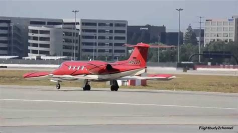 Aandc Big Sky Aviation Learjet 35 N452da Takeoff At San Jose