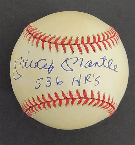 Lot Detail Mickey Mantle Autographed Inscribed Oal Baseball W