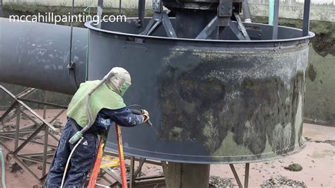 Industrial Sandblasting Of A Chlorine Tank Mccahill Painting Company