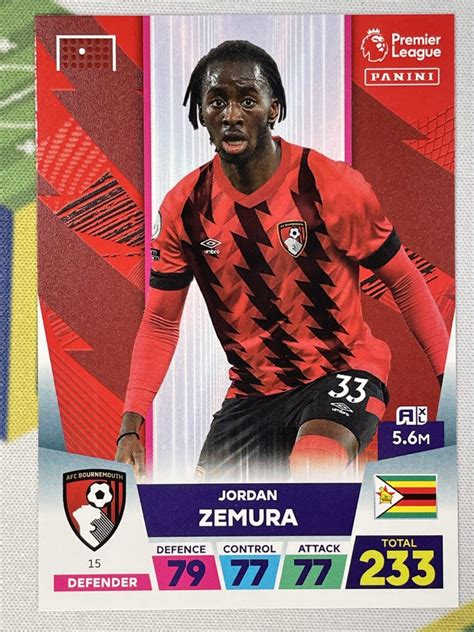 Jordan Zemura Bournemouth Base Panini Premier League Adrenalyn Xl