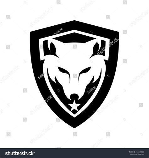 Wolf Head Shield Logo Stock Vector 418230532 Shutterstock