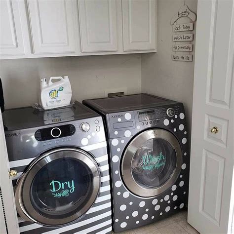 Wash And Dry Decals For Washers And Dryers Laundry Room Decor Etsy