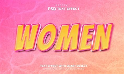 Objet Intelligent Modifiable Avec Effet De Texte Pour Femmes PSD Premium