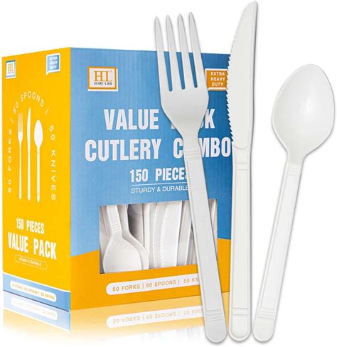 Amazon Heavy Weight Plastic Silverware Set 50 Plastic Forks 25