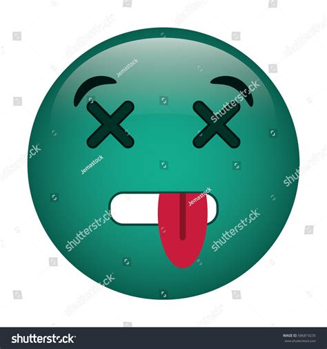 Dead Emoticon Funny Icon Stock Vector Royalty Free 586819235