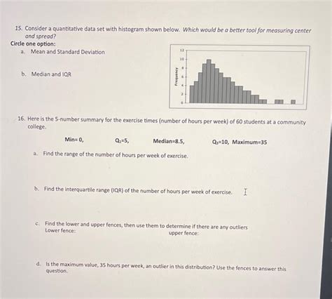 Solved Consider A Quantitative Data Set With Histogram Chegg