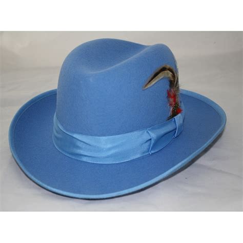 Ferrecci Mens Light Blue Wool Godfather Hat Free Shipping On Orders Over 45