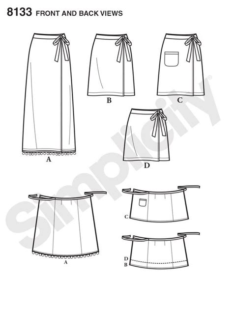 8133line Skirt Patterns Sewing Wrap Skirt Sewing Pattern Sewing Skirts