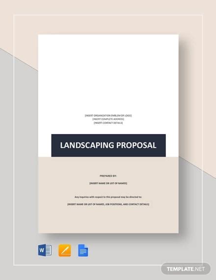 4 Landscaping Proposal Templates Word Pdf Pages