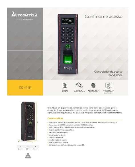 Controle De Acesso Biometria Intelbras Ss E Mercado Livre