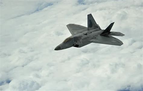 Wallpaper Clouds Flight The Plane F Raptor Stealth United