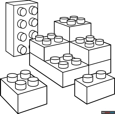 Lego Coloring Page Easy Drawing Guides