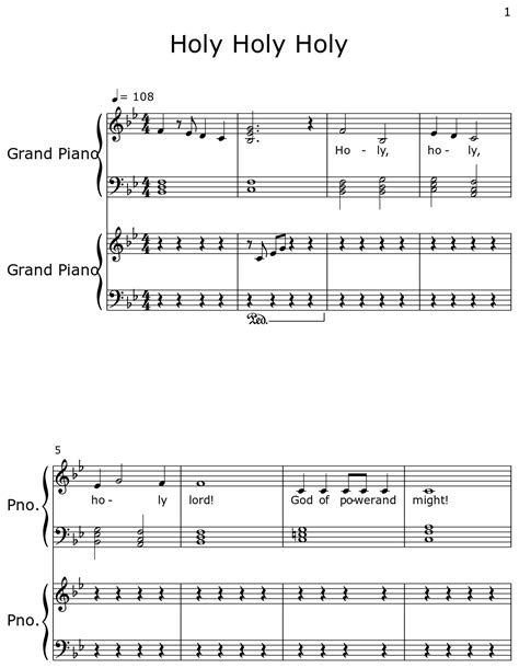 Holy Holy Holy - Sheet music for Piano